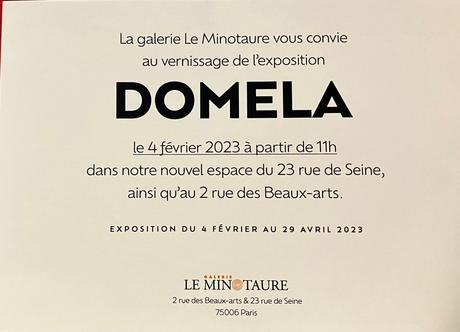 Galerie Le Minotaure  exposition DOMELA  (4 Février au 29 Avril 2023°