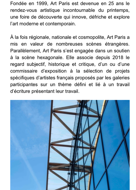 ART PARIS  25 ans à partir du 30 Mars 2023.