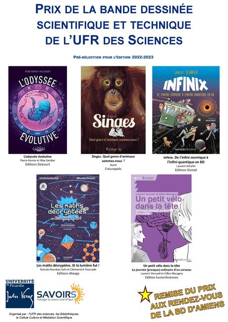 L'odyssée évolutive sélectionnée pour le prix de la BD scientifique et technique  L’UPJV lance la 2e édition du Prix de la bande dessinée scientifique et technique