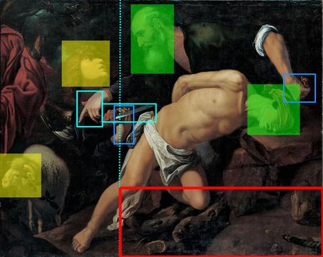 1616, Orrente Pedro Le Sacrifice d'Isaac Musee des Beaux-Arts de Bilbao schema