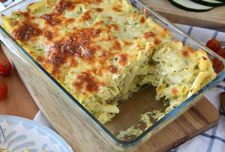 gratin des pâtes à la sauce aux courgettes ww