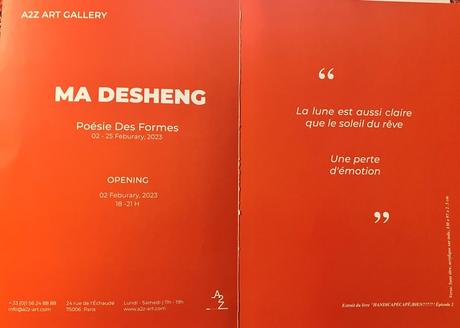 A2Z Art Gallery  MA DESHENG « Poésie des formes » jusqu’au 25 Février 2023.