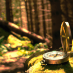 Boussole dans la forêt