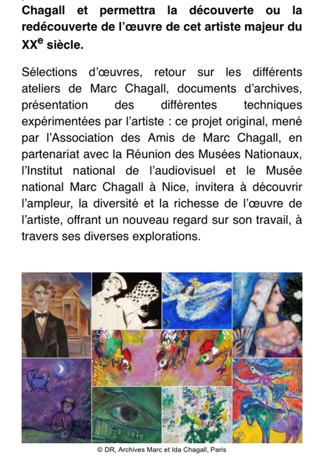 nouveau : Le site officiel dédié à Marc Chagall – en Mars 2023.
