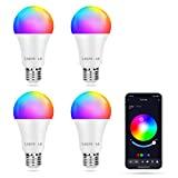 Comment faire des économies d’électricité à la maison ? Lepro Ampoule LED Couleur E27 RGB+ CCT 2700K-6500K Dimmable, Changement de Couleur Contrôle par APP Bluetooth, Lampe LED d'ambiance pour Décoration Chambre, Fête (9W=60W, 806lm)