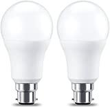 Comment faire des économies d’électricité à la maison ? Amazon Basics Ampoule LED à baïonnette B22 A60, 10.5W (équivalent ampoule incandescente de 75W), blanc chaud, dimmable - Lot de 2