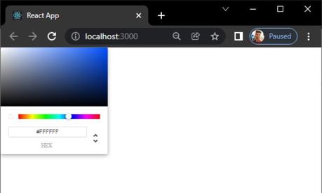 sélecteur de couleurs à l'aide de chromepicker dans l'application de réaction
