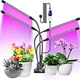 Grenebo Lampe pour Plante, 80 LED Lampe Horticole Lampe de Croissance Spectre Complet avec Minuterie 3 Modes de Couleur 6 Intensités Iumineuses pour le Jardinage de Bonsaïs, 4 Têtes 80W