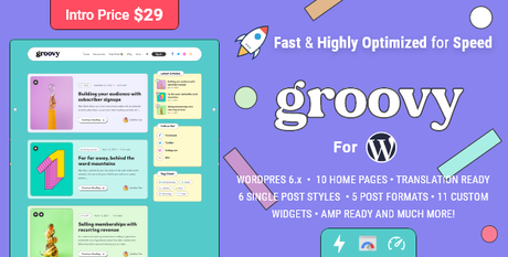 Groovy – Blog moderne et léger pour WordPress