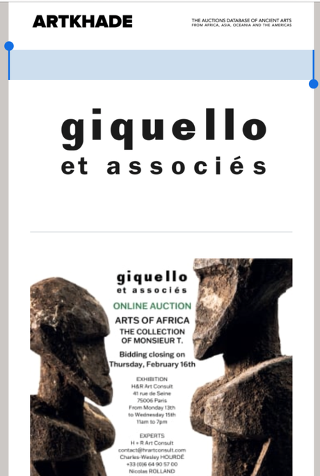 Artkhade -Giquello et associés – 9 au 16 Février 2023.