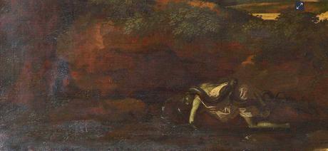 Les pendants de Poussin 2 (1645-1653) Poussin 1648 Paysage avec un homme tue par un serpent - Les Effets de la terreur 1648 National Gallery, London, detail serpent