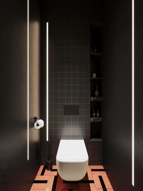 wc design original noir mur