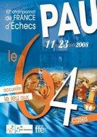 l'affiche officielle du championnat de France d'échecs à Pau