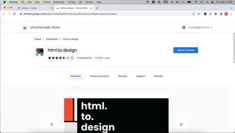 Plugin Figma Page d'extension Chrome