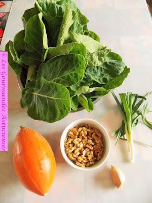 Courge et chou à la sauce crémeuse aux noix (Vegan)