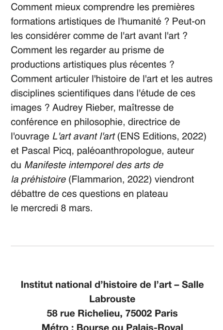 I N H A   « L’Art entre les lignes  » le mercredi 8 Mars 2023.