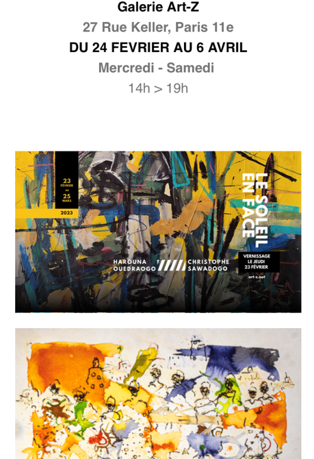Galerie Art-Z  » Le soleil en face  » le 23 Février 2023.