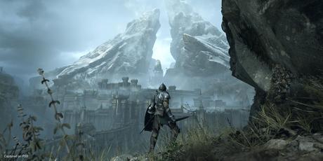 Le joueur surplombe le palais Boletarian dans le remake de Demon's Souls.