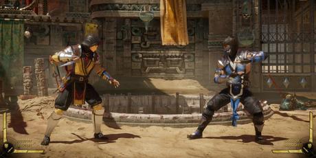 Scorpion et Sub-Zero se mettent en position de combat et se préparent à se battre dans Mortal Kombat 11.