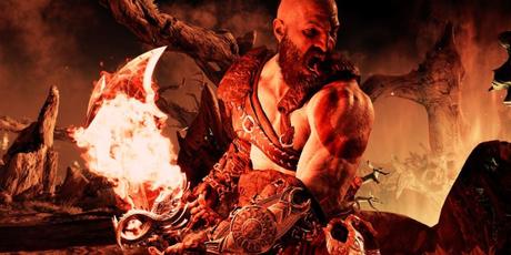 Kratos utilisant les Lames du Chaos dans God of War.