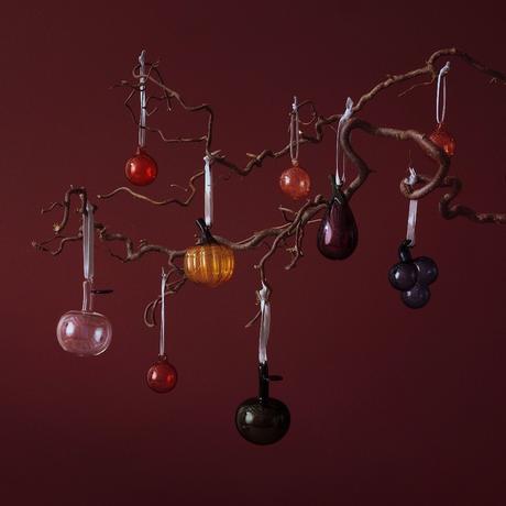 décoration automnale suspendue boule verre soufflé Noël
