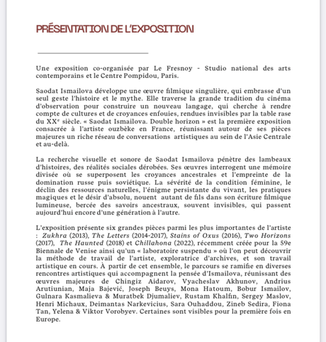 Le Fresnoy  — Centre Pompidou  « Saodat Ismailova – Double horizon »  10 Février – 3O Avril 2023.