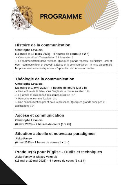 Des cours sur la communication, la Bible et la théologie