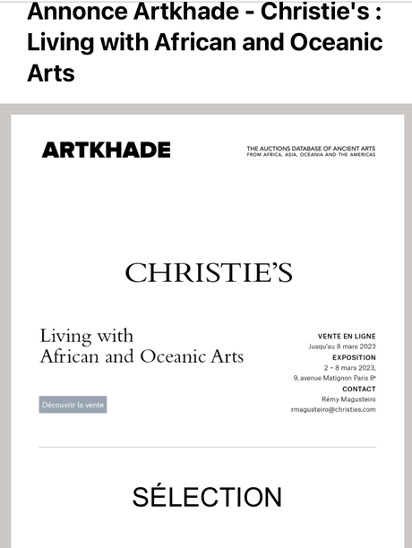 ARTKADE vente Christie’s  le 2 Mars 2023.