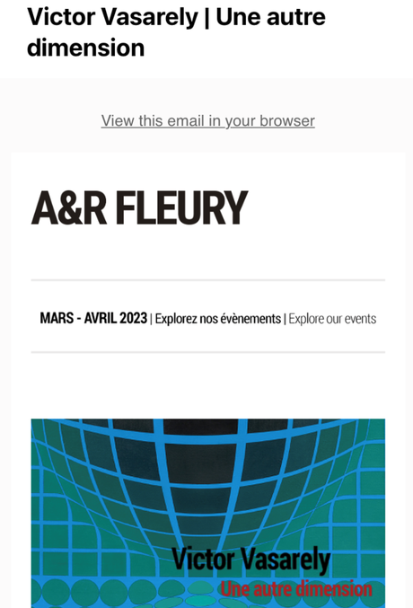 Galerie A&R Fleury  exposition VASARELY – « une autre dimension » à partir du 23 Mars 2023.