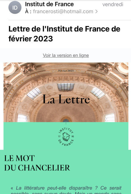 Institut de France – Février 2023.