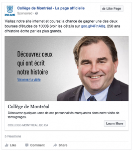 Nouvelle campagne: Collège de Montréal