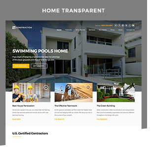 Thème WordPress du bâtiment Accueil Transparent