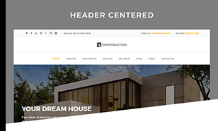 Thème WordPress du bâtiment En-tête centré