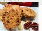 Cookies noix pécan, chocolat blanc cranberries