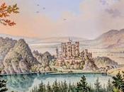 Teller Alpsee Schloß Hohenschwangau 1842/ 1843 Assiette décor peint château l'Alpsee