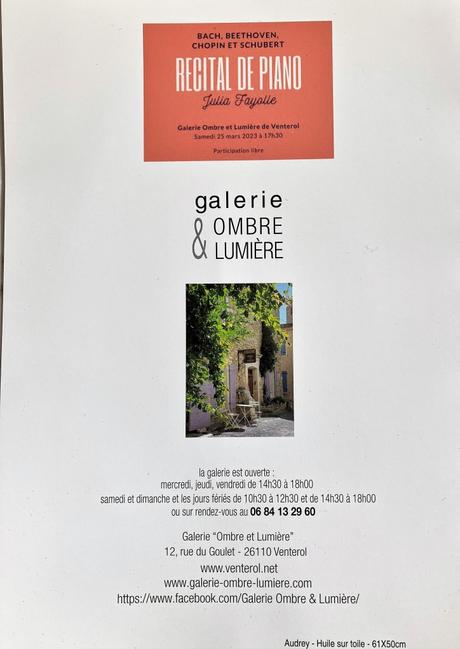Galerie Ombre & Lumière – exposition Jean-Christophe Gondouin – à  Venterol (Drôme) à partir du 25 Mars 2023.