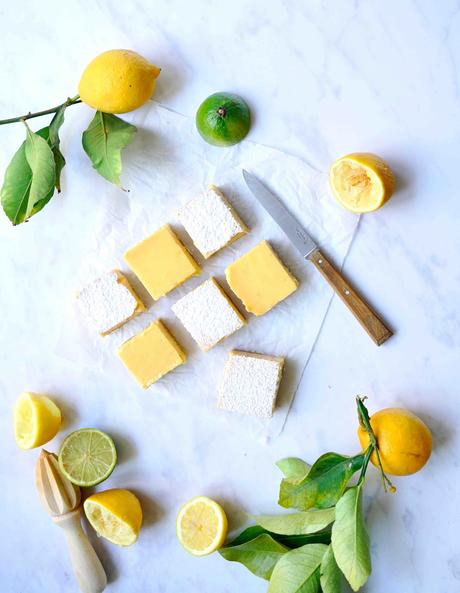 carrés au citron , recette facile , cuisine rapide