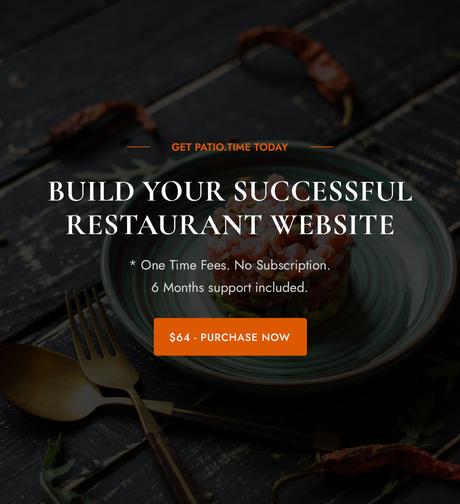 PatioTime - Thème WordPress pour restaurants.