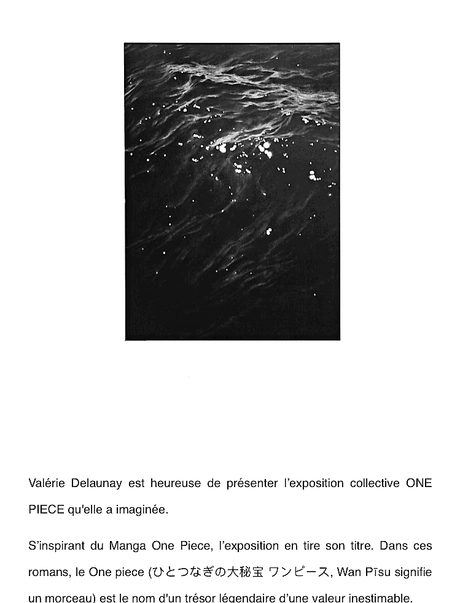 Galerie Valerie Delaunay   » ONE PIECE  » à partir du 16 Mars 2023.