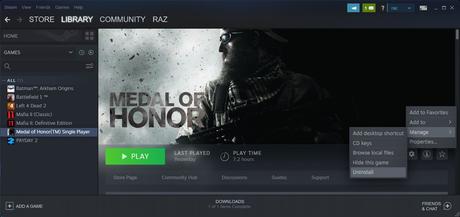 7 façons de corriger l’erreur “Steam doit être en cours d’exécution pour jouer à ce jeu” dans Windows 11 Désinstaller le jeu Steam