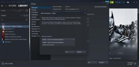 7 façons de corriger l’erreur “Steam doit être en cours d’exécution pour jouer à ce jeu” dans Windows 11 Désactiver la bêta de Steam