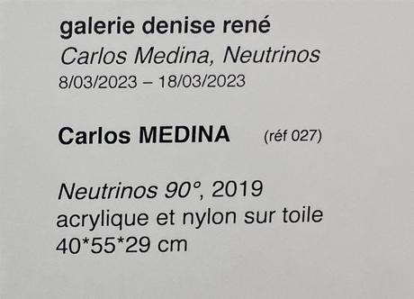 Galerie Denise René   exposition « Carlos Medina » jusqu’au 18 Mars 2023.