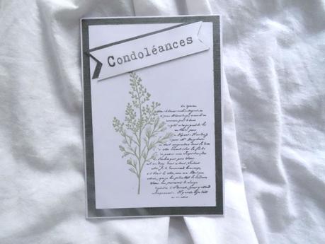 Deux cartes de condoléances . Deux cartes de condoléances .