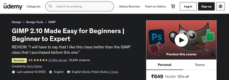 GIMP 2.10 simplifié pour les débutants |  Débutant à expert