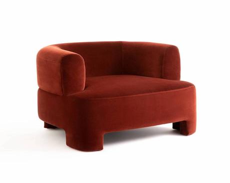 Fauteuil rouge velours Mix and Match AMPM