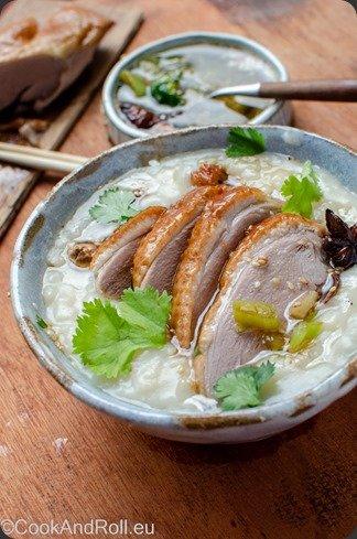 Congee au coco et canard laqué Congee au coco et canard laqué