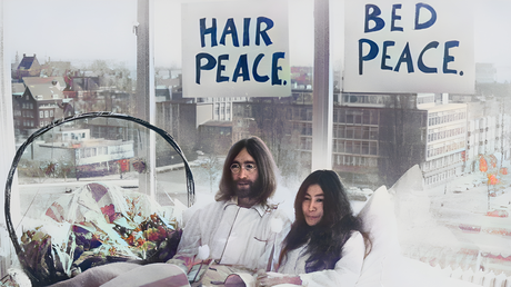 John Lennon et Yoko Ono lors de leur Bed-in pour la paix