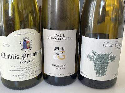 Diner : Chablis Droin, Léoville Poyferre, Pommard Charmot, Volnay Caillerets, Riesling Ginglinger, Pithon Lais, Beaune