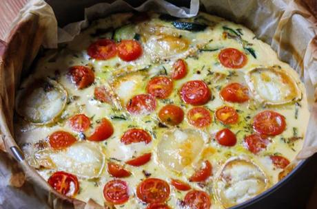 Flan de Courgettes Tomates Cerises et Chèvre ww