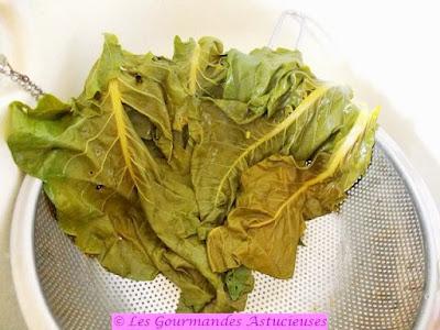 Oseille farcie sur jus vert qui a du pep's (Vegan)